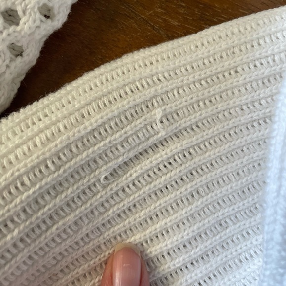 Prana white open‎ knit cotton sweater size large - Picture 6 of 8